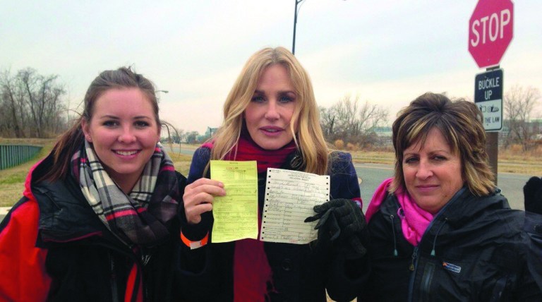 Courtesy photo
Daryl Hannah shows off her citation for protesting in front of the White House.
