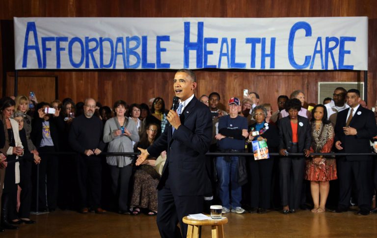 President Obama speaks at Temple Emanu-El in Dallas on Wednesday as he promotes his troubled health care law. (AP Photo/The Dallas Morning News, Louis DeLuca)ÃÂ 