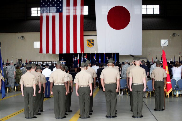 Security forces apprehended suspect who gained unauthorized entry into Yokota Air Base. (AP Photo/Ken Moritsugu)
