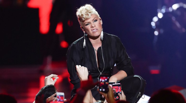 Pink said she didn't want to end the conversation on a negative note. (Photo by John Salangsang/Invision/AP)