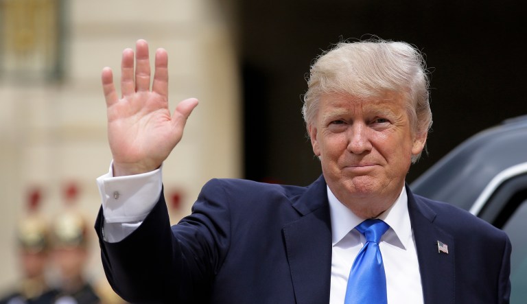 Trump referred to Trump Jr. as just "a good kid," and "a good boy," who can do no wrong. (AP Photo/Markus Schreiber)