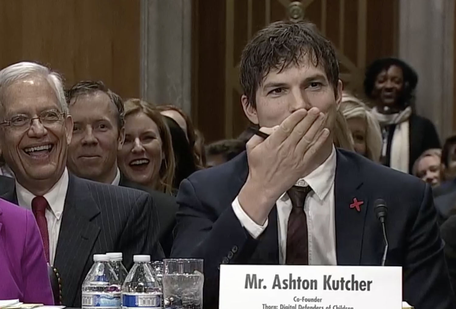 Watch: Ashton Kutcher blows a kiss to John McCain
