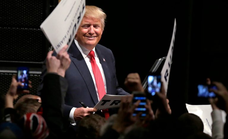 Donald Trump won a sizable victory in the Vermont Republican primary Tuesday, broadening his sweep of the states that held their contests on so-called Super Tuesday. (AP Photo/Charles Krupa)