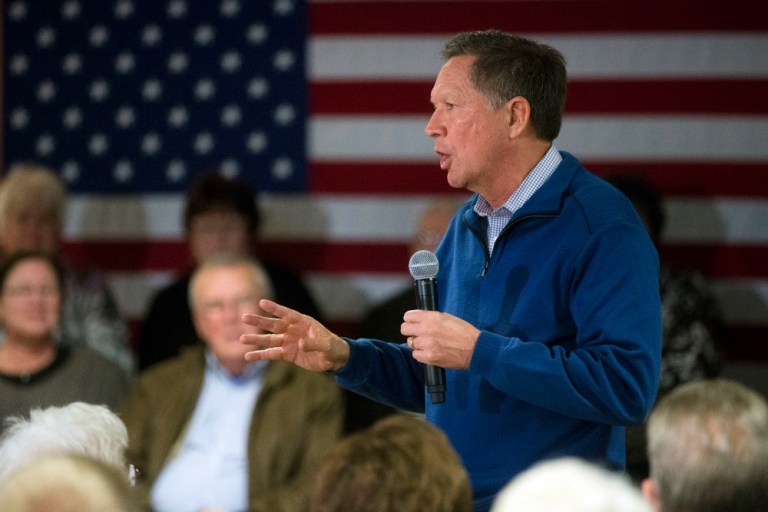 The New York Times' left-leaning editorial board endorsed Hillary Clinton for the Democratic nomination and John Kasich for GOP's on Saturday, two days before the first contest of the primary season in Iowa. (AP Photo)
