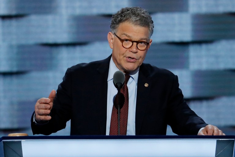 Sen. Al Franken, D-Minn., mocked Donald Trump's business career and called him a 