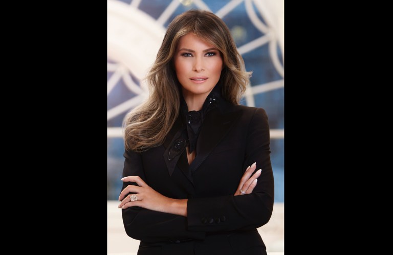 The White House on Monday released the official portrait of first lady Melania Trump.