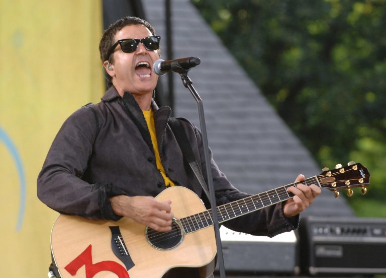 Stephan Jenkins of the music group Third Eye Blind mocked Republicans at a Republican convention event. (AP Photo/Peter Kramer)