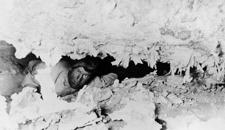 This shot was made a short time before Floyd Collins' last venturesome journey through the mazes of Sand Cave, in Cave City, Kentucky, on Feb. 9, 1925. (AP Photo)