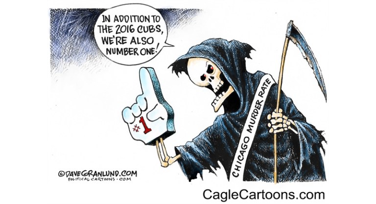 Editorial cartoon: Chicago murder rate
