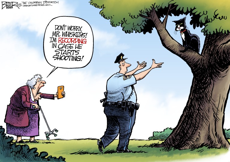 Editorial Cartoon: Cops and Cats