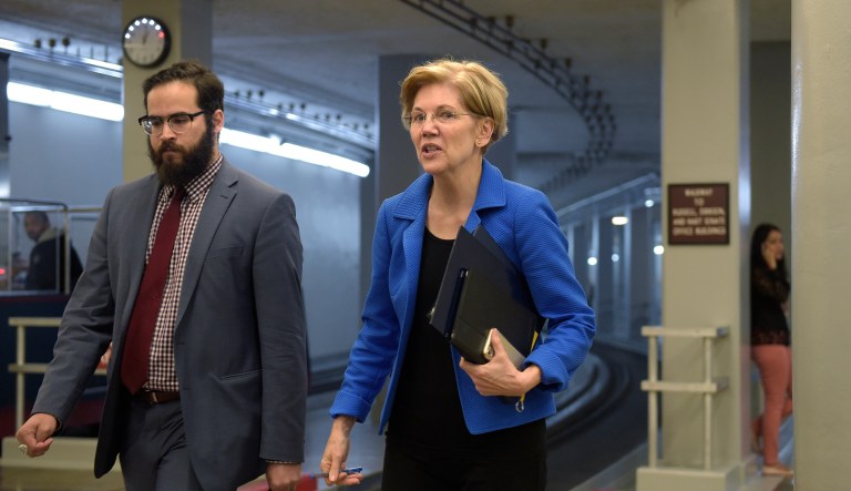 Warren, a likely candidate for her party's nomination, has spared no tough talk for the financial sector over the course of her first term as a senator. (AP Photo/Susan Walsh)