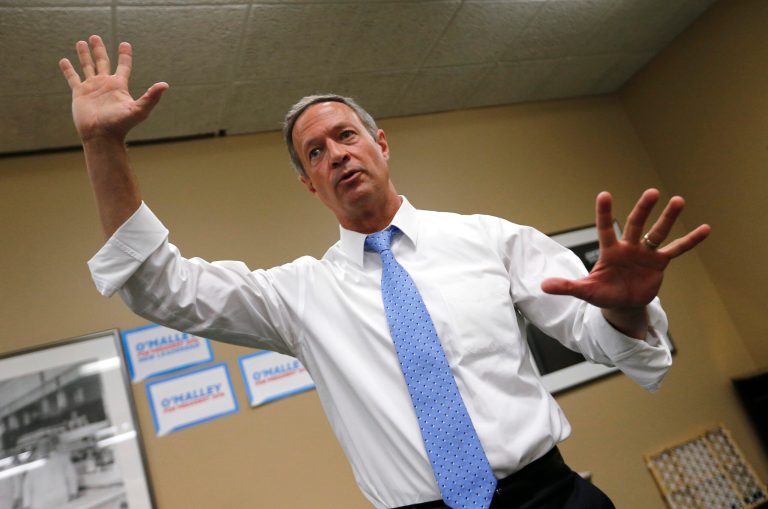 Democratic presidential candidate, former Maryland Gov. Martin O'Malley speaks at a meet and greet Sunday, Aug. 23, 2015, in Muscatine, Iowa. (AP Photo/Paul Sancya)