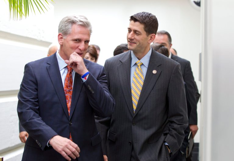 House Majority Leader Kevin McCarthy, left, said Wednesday that recent successes in the House show that Speaker Paul Ryan has brought 