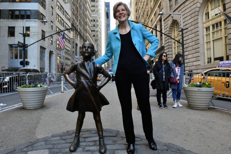 Sen. Elizabeth Warren, D-Mass., posted a photo of herself with the controversial 