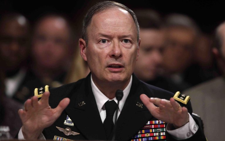Gen. Keith B. Alexander, commander, U.S. Cyber Command and director, National Security Agency/Chief, Central Security Service testifies on Capitol Hill in Washington, Wednesday, June 12, before the Senate Appropriations Committee hearing to examine cybersecurity, focusing on preparing for and responding to the enduring threat.  (AP Photo/Charles Dharapak)