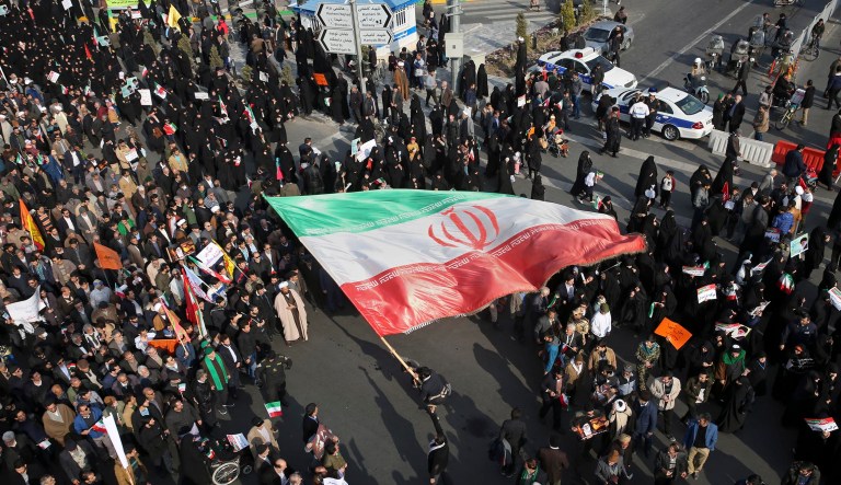 The strength of protests shaking Iran was unclear on Thursday after a week of unrest that killed at least 21 people, with fewer reports of demonstrations as government supporters again took to the streets in several cities and towns. (Nima Najafzadeh/Tasnim News Agency via AP)