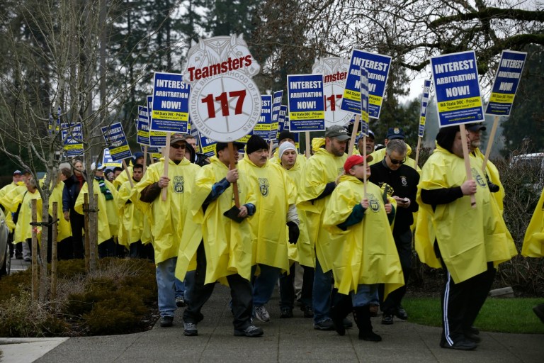 the head of the 1.4 million member International Brotherhood of Teamsters said the group's executive board unanimously voted to endorse Hillary Clinton for president of the United States. (AP Photo/Ted S. Warren)