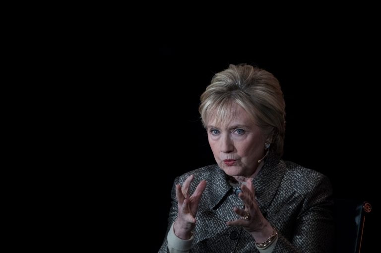 Hillary Clinton said first lady Melania Trump is not doing enough to fulfill her pledge during the campaign to initiate a movement to oppose cyberbullying. (AP Photo/Mary Altaffer)