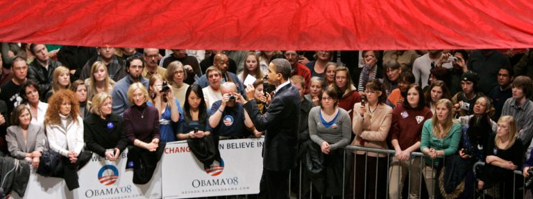 Women now disapprove of Obama's performance as president by 50 to 44 percent, according to the Washington Post/ABC News' latest approval poll.ÃÂ A group of mostly women supporters watch Democratic presidential hopeful, Sen. Barack Obama, D-Ill., speak during a rally. (AP Photo/Charles Rex Arbogast)