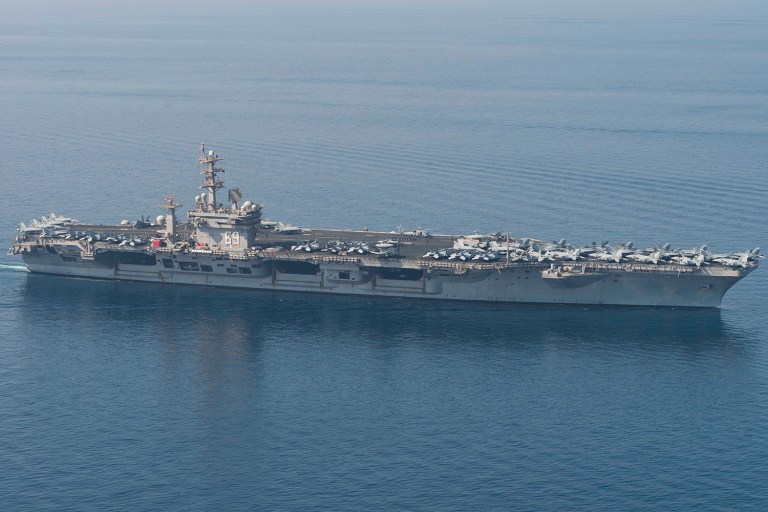A sailor aboard the USS Dwight D. Eisenhower in the Persian Gulf gave birth over the weekend even as her ship conducted airstrikes against the Islamic State, according to a report. (U.S. Navy photo/Mass Communication Specialist 3rd Class Casey J. Hopkins)
