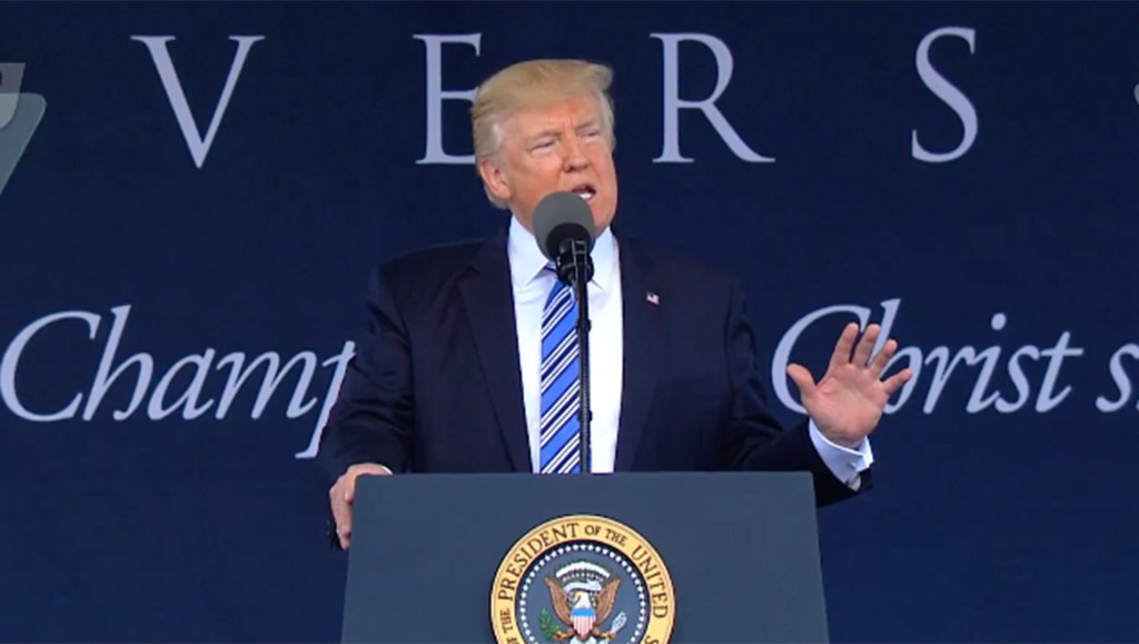 Trump bashes ‘critics’ in Liberty University commencement speech