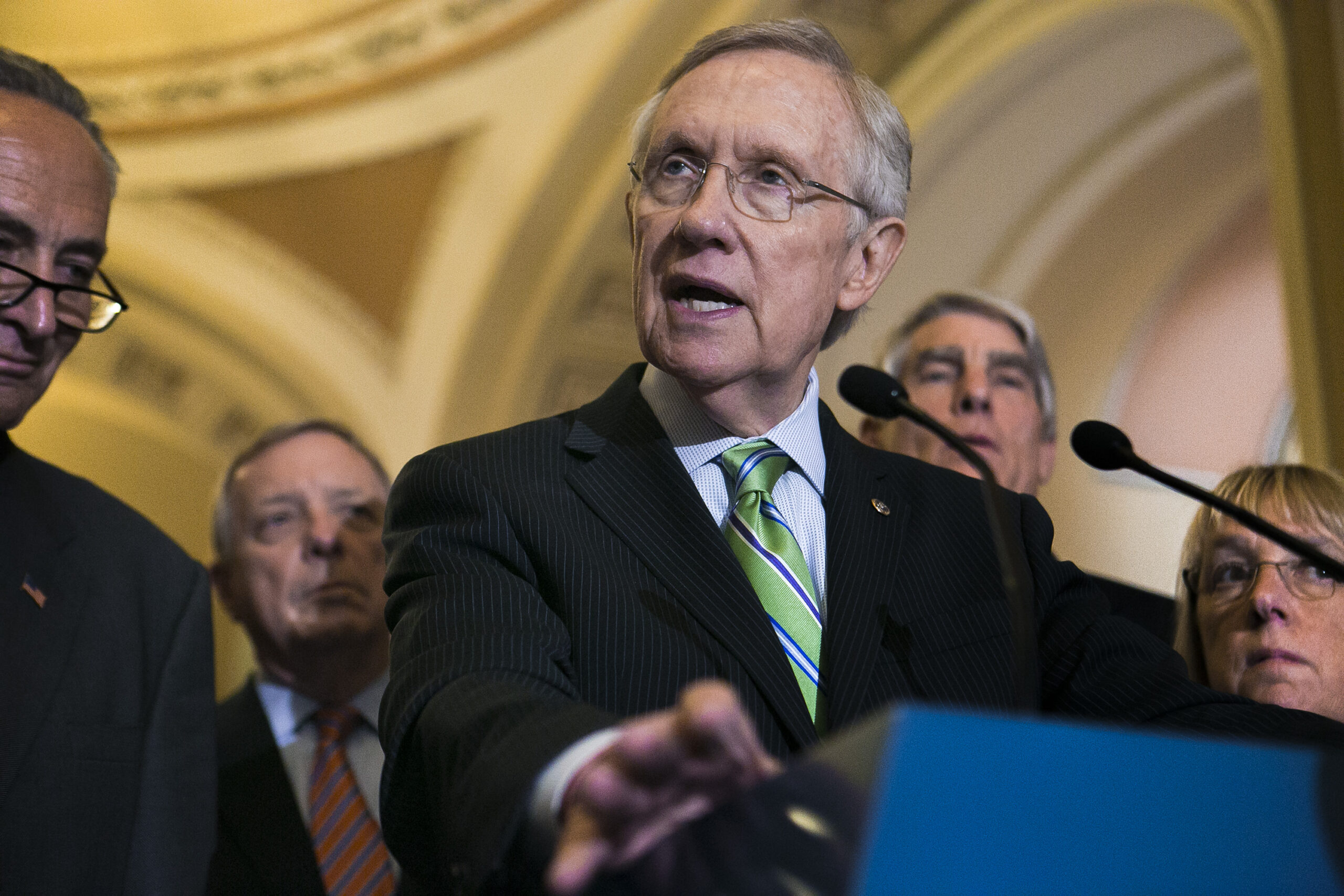 Reid backs House funding plan