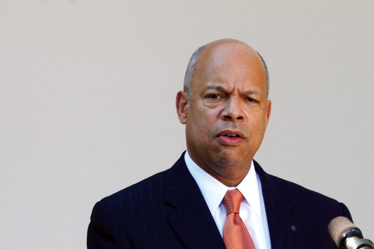 Jeh Johnson, President Barack Obama's choice for the next Homeland Security Secretary, speaks in the Rose Garden at the White House in Washington. Johnson's confirmation hearing is Nov. 13. (AP Photo/Charles Dharapak, File)