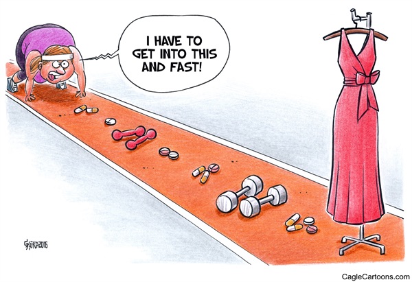 Editorial cartoon: Race to the runway
