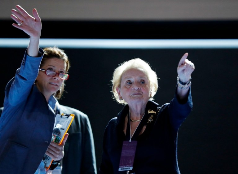 Madeleine Albright echoed the sentiments of many other Democrat speakers at the convention, insisting Hillary Clinton is the —œmost qualified—£ person in history to run for president. (AP Photo)