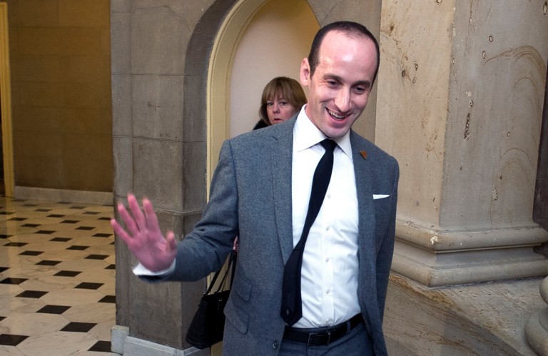 White House aide Stephen Miller said that the temporary immigration ban shouldn't surprise anyone because President Trump is doing what he promised to do on the campaign trail. (AP Photo/Cliff Owen)