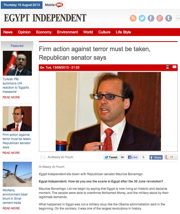 Egyptian Media Creates a U.S. Senator Out of Thin Air