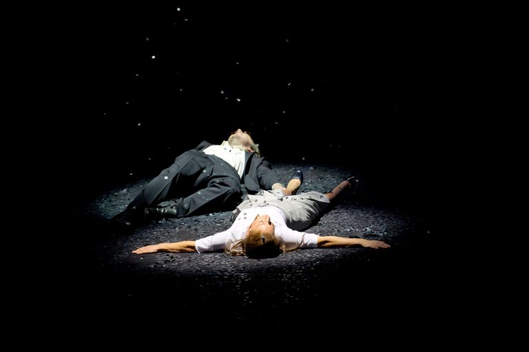   In this Oct. 29, 2012 photo provided by the Opernhaus Frankfurt Christian Gerhaher in the role of Pelleas, left, and Christiane Karg as Melisande perform during a dress rehearsal for the Claude Debussy's opera 