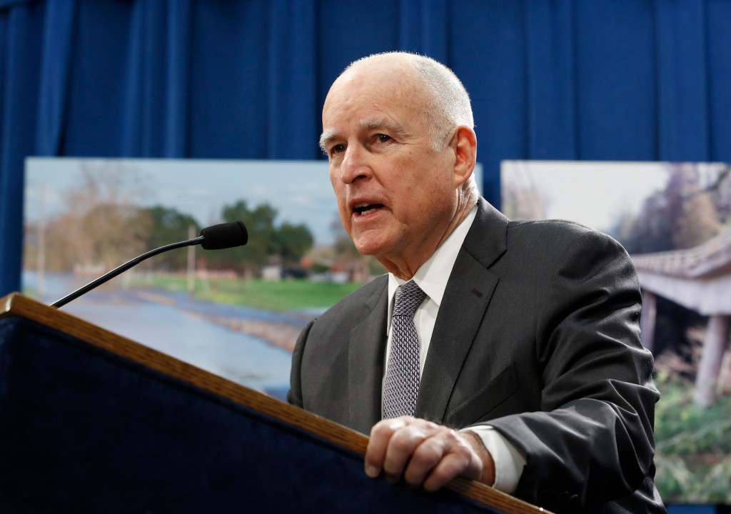 Jerry Brown worries Trump’s wall is there to keep him in