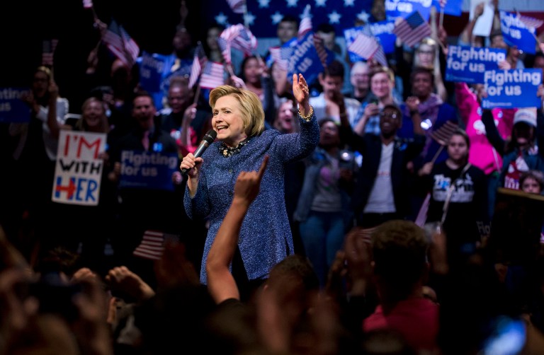 Democratic presidential candidate Hillary Clinton was asked about the difficulties she's had convincing voters that she's an honest and trustworthy candidate. (AP Photo/Matt Rourke)