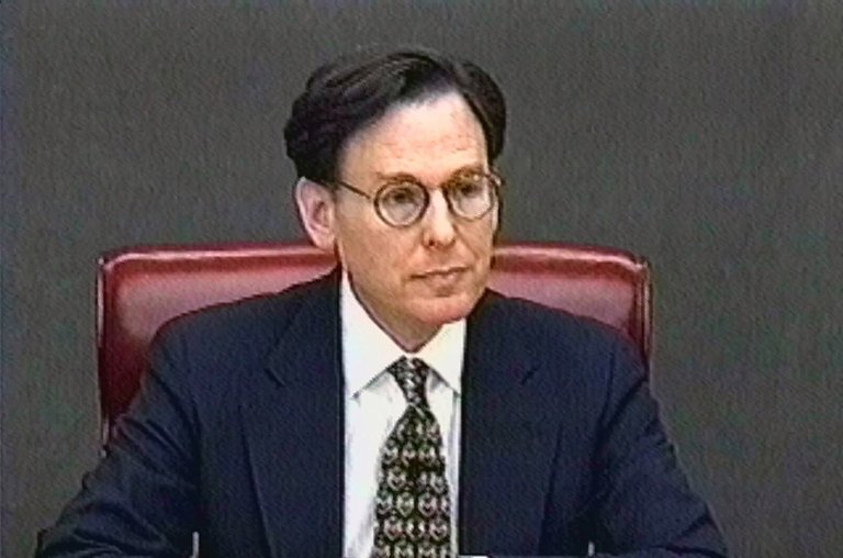Former White House aide Sindey Blumenthal, is shown in this video image. (AP Photo/APTN)