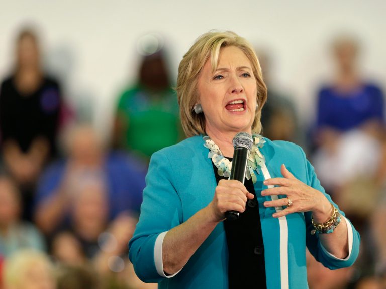 Hillary Clinton'sÂ impassioned remarks came just a day after a gunman killed nine people at an Oregon community college. (AP Photo)