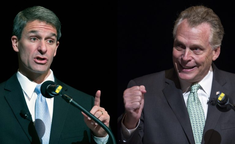 Democrat Terry McAuliffe on Thursday accused his Republican rival of having ties with a âradicalâ fathersâ rights groups, while Ken Cuccinelli said his opponent was waging âwar on Virginiaâs poorâ by supporting anti-coal industry policies. (AP Photos)