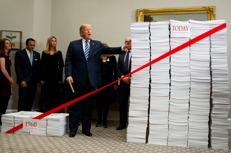 President Donald Trump speaks during an event on federal regulations in the Roosevelt Room of the White House, Thursday, Dec. 14, 2017, in Washington. 