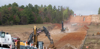 Crews work on construction of the TransCanada Keystone XL pipeline, east of Winona, Texas, in December 2012. (AP Photo/The Tyler Morning Telegraph, Sarah A. Miller)