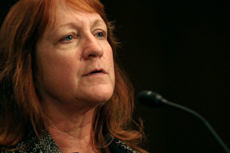 Rosemary Anderson of Watsonville, Calif., testifies on Capitol Hill in Washington, Wednesday, Sept. 10, 2014, before the Senate Aging Committee hearing to examine Older Americans and student loan debt. Anderson could be 81 by the time she pays off her student loans. After struggling with divorce, health problems and an underwater home mortgage, the 57-year-old anticipates there could come a day when her Social Security benefits will be docked to make the payments. Like Anderson, a growing percentage of aging Americans struggle to pay back their student debt. Tens of thousands of them even see their Social Security benefits garnished when they cannot do so. (AP Photo/Lauren Victoria Burke)
