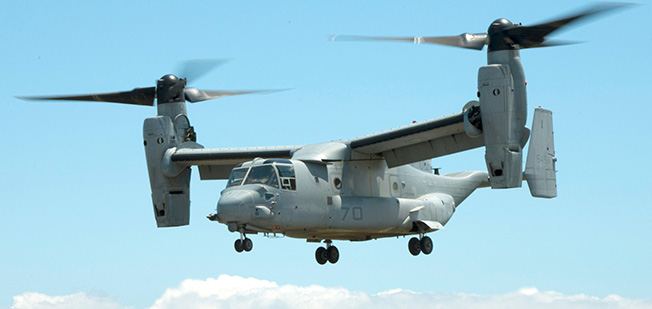 MV-22 Osprey crash-lands off Okinawa; crew rescued