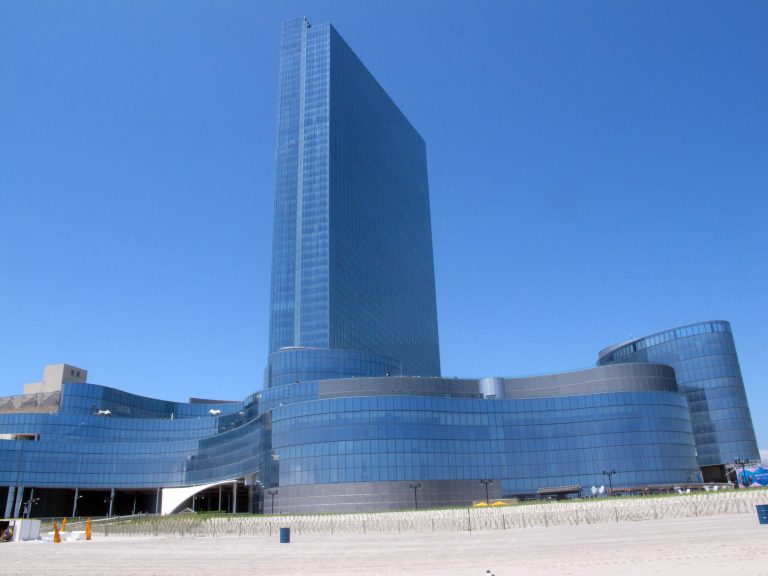 This May 30, 2014 photo shows the exterior of Revel Casino Hotel in Atlantic City N.J. The $2.4 billion casino filed for bankruptcy on June 19, 2014, the second time in as many years it sought bankruptcy court protection, and warned that it will shut down this summer if a buyer cannot be found. (AP Photo/Wayne Parry)