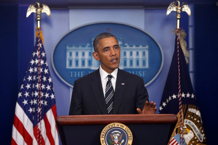 FILE - In this Sept. 27, 2013, photo, President Barack Obama speaks in the James Brady Press Briefing Room at the White House in Washington, after he and Iranian President Hassan Rouhani spoke by telephone Friday, the first conversation between American and Iranian presidents in more than 30 years. Iran would get only minor relief from economic sanctions under an international proposal to prevent it from producing nuclear weapons, two Obama administration officials said Friday, Nov. 15, seeking to calm concerns in Israel and on Capitol Hill that the U.S. and its allies are giving away too much to Tehran.(AP Photo/Charles Dharapak)