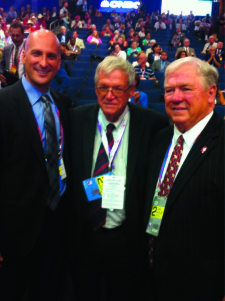 Dennis Hastert, center, with former Mississippi Gov. Haley Barbour, right, in a photo posted on Hastert's Twitter account.