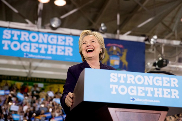 Democratic presidential candidate Hillary Clinton expanded her lead over Donald Trump to 7 points in Wisconsin, according to a new poll. (AP Photo/Andrew Harnik)