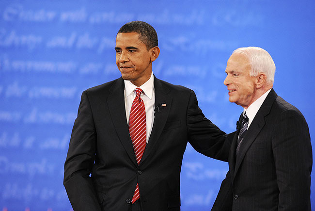 In tough fight with Romney, Obama longs for McCain