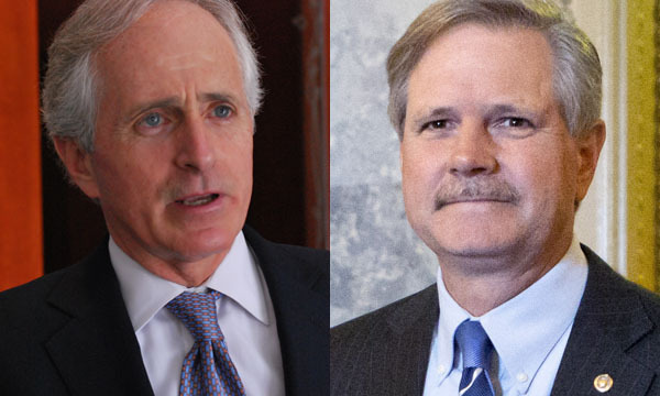 AP file 

Sen. Bob Corker, R-Tenn., left, and Sen. John Hoeven, R-N.D., have put forth a compromise border security amendment.