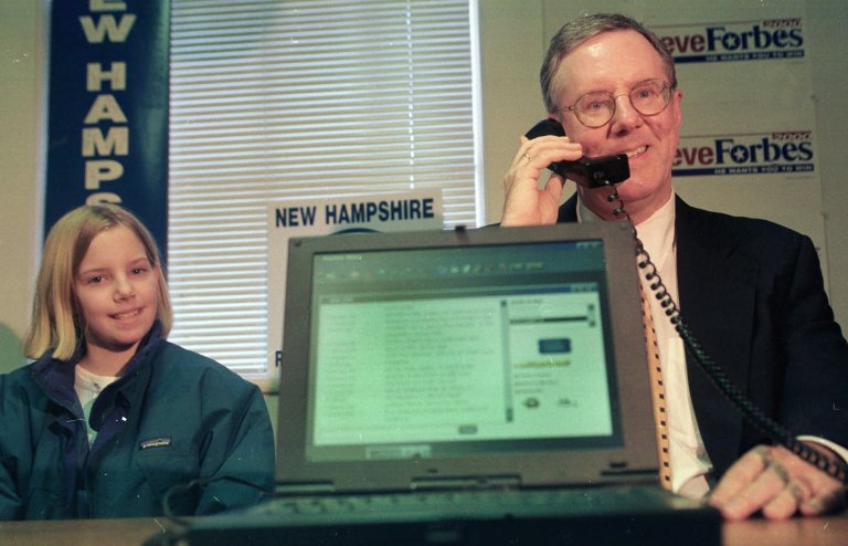2000 GOP presidential hopeful Steve Forbes is out with a new book he hopes will pressure candidates to follow a pro-growth agenda. (AP Photo/Jim Cole)