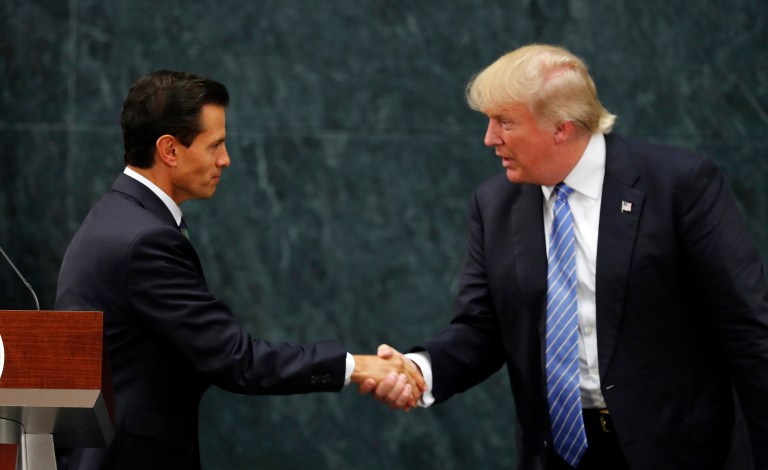 About an hour before Donald Trump made his joint statement with Mexican President Enrique Pena Nieto, a strategist in Trump's extended circle saw success on the horizon. (AP Photo/Dario Lopez-Mills)