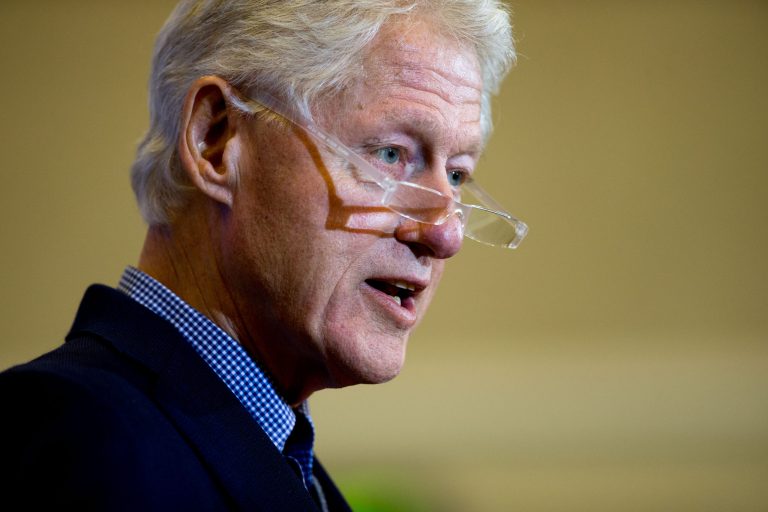 Michael Spicer appears to have been inspired to put together the fake conversations after more than 530 pages of authentic transcripts from Bill Clinton's and Tony Blair's terms in office were released earlier this month. (AP Photo)